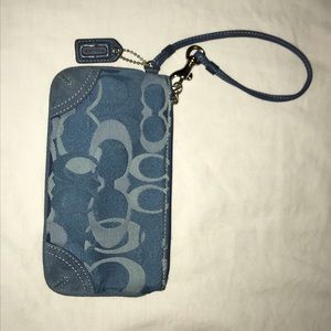 Blue Signature Coach wristlet